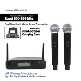Grade A Professional UHF bezprzewodowy mikrofon GLXD4/Beta58 Wokal na żywo System karaoke z podwójnym przenośnym mikrofonem BETA58A