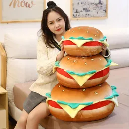 35x15CM Soft Simulation Hamburger Plush Toys Food Bread Pillow for Girls Sofa Chair Cushion Stuffed Cute Christmas Gift Children