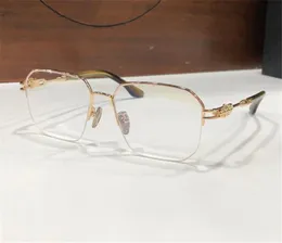 Ny modedesign Pilot Metal Half Frame Optical Eyewear 8154 Retro mångsidig stil avancerade glasögon med låda kan göra receptbelagda linser