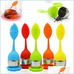 TEA INFUSERS TEA PAG SILE INFUSER MED FOOD GRADE LEAF Sil Siler Rostfritt st￥l Filter Enhet Lossa Herbal Spice Diffuser Come Drop DHMFE