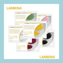 Other Skin Care Tools Lanbena 24K Gold Collagen Eye Mask 1Pairis2Pcs Eyees Dark Circle Puffiness Bag Moisturizing Skin Care 50Pairs Dhwec