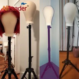 Wig Stand Alileader 125Cm/64Cm Tripod With Mannequin Canvas Block Head Adjustable Making kit TPins Gift 221103