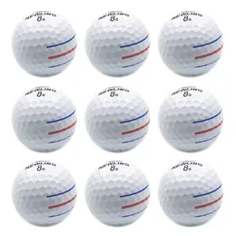 Golf Balls 12 Pcs 3 Color Lines Aim Super Long Distance 3-PieceLayer Ball For Professional Competition Game Brand 221102