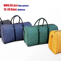 Custom Pattern Business Carryon Overnight Boston Weekender Luggage Travel Leather Duffle Weekend Bag