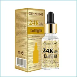 Andra hudvårdsverktyg 24K Gold Collagen Face Serum Påfyllning Fuktig krympning Pore Brighten Skin Care Firming Ansiktlig essens Dr Dhzne
