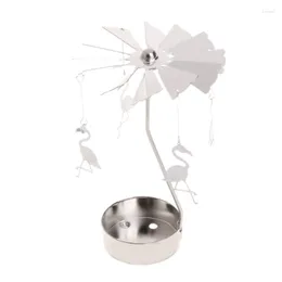 Candle Holders Rotary Holder Spinning Candleholder Carousel Tea Light Stand For Romantic Wedding Home Table Decor Holiday Favor