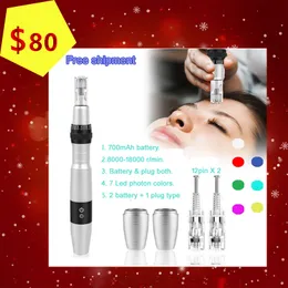 Home Beauty Beauty Electric derma caneta bateria de l￭tio Face Hong Kong Tratamento sem fio Micro agulha Skin Drpen el￩trico para perda de cabelo Pre￧o do cartucho facial