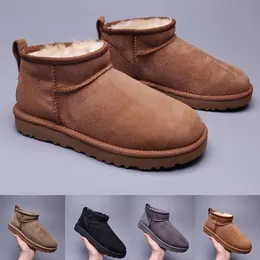 2023 Nieuwe Australië Dames Sneeuwlaarzen Designer Ultra Mini Boot Classic Ankle Booties Damesschoenen Chestnut Fur Sheepskin Suede pluche Winter Comfort Warm mannen schoenen