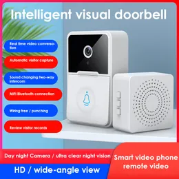 Wireless Video Doorbell Camera WiFi Outdoor HD Camera Security Door Bell Night Vision Intercom Voice Change for Smart Home Monitor Doorbells