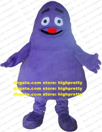 Grimace Purple Monster Maskot Kostümü Yetişkin Karikatür Karakter Kıyafet MarketplStar MarketplGenius Hoş Geldiniz Resepsiyon ZZ8007