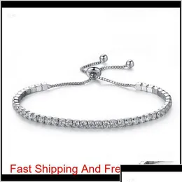 Charm Bracelets Sier Plated Bracelets Fl Diamond Crystal Chain Fit Pandora Rhinestone Bangle Bracelet Women Female Gift Br002 Umqcw Otkrj
