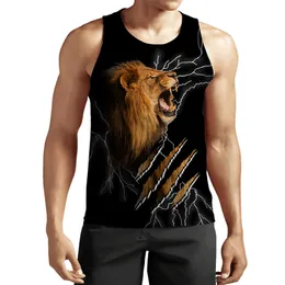 Plus-storlek S-6XLSUMMER HERS LION TANK TOPS Animal 3D Tryckt ärmlös Cool Vest Women Fashion Casual Harajuku Streetwear Clothing 009