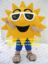 Sommer Beach Maskottchen Kostüm Sonnenschein coole freudige Sonnenbrille Sonne für Erwachsene Cartoon Hotel Restaurant Tempel Fair ZZ7787