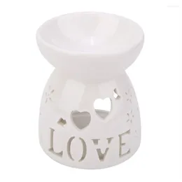 Fragrance Lamps Night Lamp Ceramic Essence Oil Burner Candle Incense Stove Mini Size Portable Product Star Flower Love