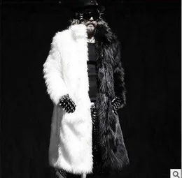 Men's Fur Faux S/6Xl Mens Winter Long Coats Manmade Mink Jackets Casual Overcoats Male Plus Size Outwears Clothings Jaqueta J1542 T221102