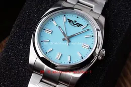 KRF Watch Unisex Luminous 36mm 126000 Turquoise Blue Dial CAL.3230 Automatic Mechanical 904L Eta Women's Watch Mens Midsize Ladies Watches Wristwatches