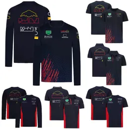 F1 Team Racing Polo Shirt, snabb torr långärmad t-shirt för män, avslappnad sport motocross tröja