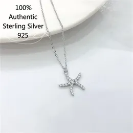 Цепи Real Line Star Fish Collar de Plata 925 Серебряное серебряное подвесное ожерелье для женщин для женщин -воротничков Пара Мохер Ювелирные изделия 2022