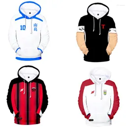 Bluzy męskie kapitan tsubasa rola garnitur streetwear dorthsuit pullover z kapturem bluza/mężczyźni długie rękawowe bluza z kapturem charakter cosplay