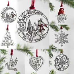 2022 Christmas Ornament Metal Hanging Pendants Xmas Tree Christmas Decorations For Home 2023 New Year Party Decor Navidad
