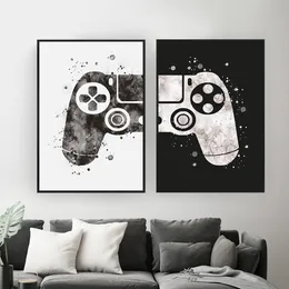 Funny Paintings Boys Game Posters Wall Art Canvas Painting Prints Gamepad Illustration for Kids Room Decoration Game Pictures Joystick No Frame