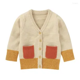 Jackets Herumn Baby Boys Girls Mantel Pullover Kleinkind Strickjacke geborene Strickwege lang￤rmelische Baumwolljacke Tops