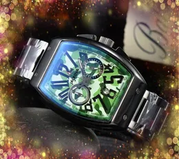 Atmosfera de luxo Big Men's Watch Quartz Dial Timing digital ￡rabe Run Second Water imperme￡vel rel￳gio multicolorido Montre de Luxe Presentes