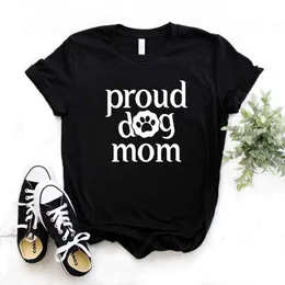 Proud Dog Mom Paw Print T Shirt Women Casual Funny Lady Yong Girl Top Tee R562