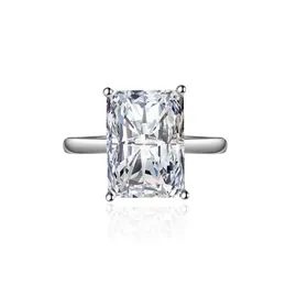 Cluster Rings Cluster Rings Ring For Women 925 Sier Jewelry Accessories Rec Shape Zircon Gemstone Open Finger Wedding Promise Party Dhjlc