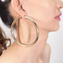 Hoop Earrings 90mm Diameter Wide Copper For Women Jewelry Trend Round Metal Statement Big Accessories UKMOC