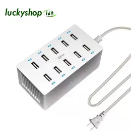 Flera USB -laddare Adapter 40W Intelligent Desktop Charge 10 Port Multi Mobile Device Charge f￶r iPhone Samsung Huawei