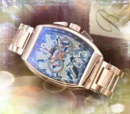 Beliebte verkaufende Herren-Armbanduhr mit großem Zifferblatt, Stoppuhr, arabisches digitales Timing, Sekundenzeiger, kompletter Edelstahlgürtel, Quarzwerk, Armbanduhr, Montre de Luxe