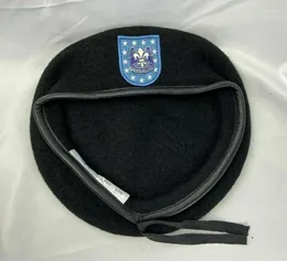 Berets US Army Infantry Regiment Black Beret 82nd Airborne Division Badge Military Hat Cap