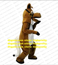 Brown Donkey Horse Pony Steed Courser Mascot kostym vuxen tecknad karaktär företagskommunikation tecknad rekvisita zz8006
