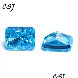 Ringos de cluster Ringos de cluster de alto carbono diamante solto de pedras preciosas criadas aquamarina Rediante Cut Syntyesize o zircão cúbico DIY je dh6lm