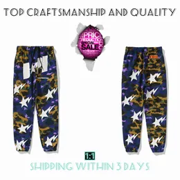 Top Craftsmanship Mens Pants дизайнерские брюки мужские и женские акулы брюки обезьяны спортивные штаны спортивные бегуны грузовые технологии светящийся камуфляж звездное пятно 3XL daks KZ2-12