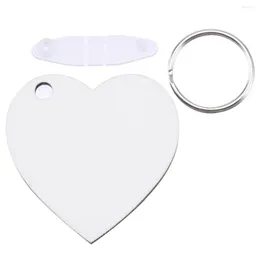Keychains 10pcs Heart Blank Board Sublimation Printing Keyrings For Heat Press Machine MDF Key Rings 50 50mm