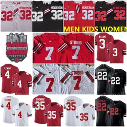 American College Football Wear NCAA Football Ohio State Buckeyes Jerseys College CJ Stroud Miyan Williams TreVeyon Henderson Marvin Harrison Emeka Egbuka Julian F