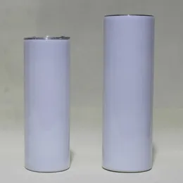 20oz 30 oz süblimasyon düz sıska tumbler boş beyaz ince paslanmaz çelik kupalar 20 30 oz vakum yalıtımlı çift duvarlı kahve fincan