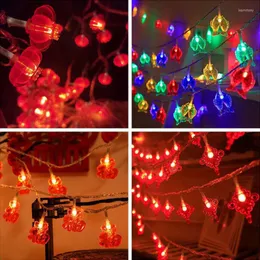 Strings 2m/3m LED Holiday Garland Lights USB Battery Red Lantern Lâmpada para Festival Decoração de String Night Lightings Lightings