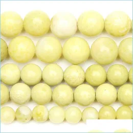 Stone 8Mm Natural Stone Lemon Jaspers Loose Beads 6 8 10 12Mm Pick Size For Jewelry Making Yoga Bracelet Drop Delivery 2021 Dhcd8