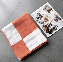 Luxury Designer Orange Blankets letter Cashmere Soft Wool Scarf Shawl Portable Warm Sofa Bed Fleece Knitted Throw Blanket 130x180cm Spring Autumn Woman