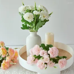Dekorativa blommor 10 huvuden Artificiell simulering Carnation Home Silk Decoration Mors dag Diy Gifts Decor