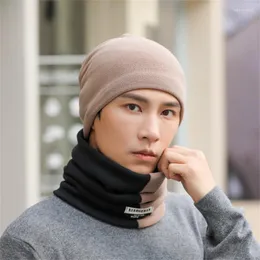 Берецы 2 шт/сета мужчины зимнее шарф шляп с утолщенной крышкой сохраняют теплые спортивные повязки, удобные мягкие унисекс повседневные