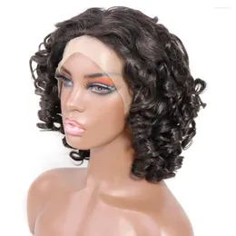 13x1 Bouncy Curly Fringe Wig Pixie Cut Short Human Hair Perücken für Frauen Spiral Egg Curls Bob