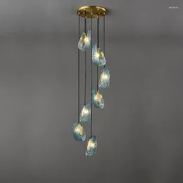 Żyrandole Led Blue Queen Crystal Glass Glass Luminaire Lampen sufit żyrandol oświetlenie Lamparas de Techo Luster na schody