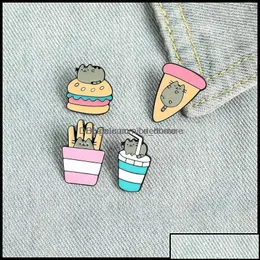 Pins Brooches Pinsbrooches Jewelry Chips Hamburger Enamel Brooches Pin For Women Fashion Dress Coat Shirt Demin Metal Brooch Pins B Otymz