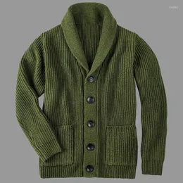 Herrtr￶jor Ulldesigner M￤n v￥rkardigan tjock koreansk autumm￤rke Fashion Cable Knit Tr￶ja Jacka Male Casual Outwear Coats