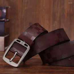 Paski Furong Pin Bluckle Vintage Realne skórzane wytłaczanie akcesoria do dżinsów Cinturones para hombre mujer fr050