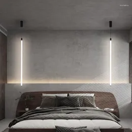 Lampade a sospensione LODOOO Luci a led moderne nere per sala cucina soggiorno camera da letto comodino tubo acrilico luminoso